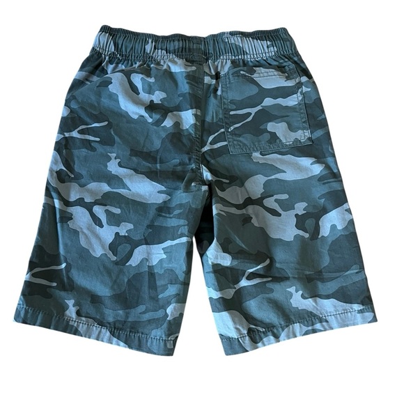 🌼 5/$25 George Boys Camo Cargo Shorts Green Gray Drawstring Waist Size 8 (M) - Picture 5 of 6